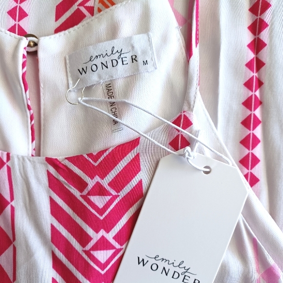 Emily Wonder Sleeveless Geometric Print Summer Sheath Dress - Picture 12 of 12